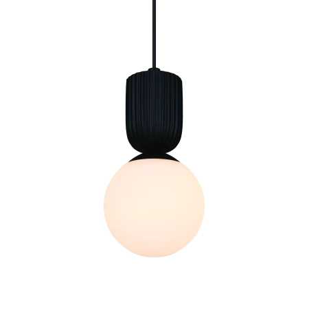 Lampa wisząca czarna + klosz biała kula Sadie NO2512603003 - Nordlux